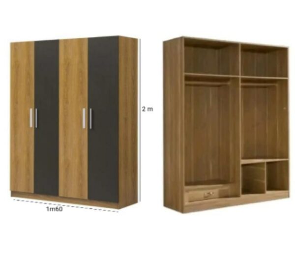 Armoire de vêtements 4 Battants – Image 3