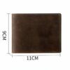 Portefeuille en cuir marron pour homme – Format compact 11x9 cm