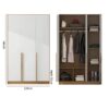 Armoire Penderie 3 Portes – Bois & Blanc – 196x120x50 cm