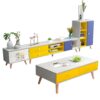 Ensemble Meuble TV + Table basse + Armoire – Design Scandinave Coloré – Image 2