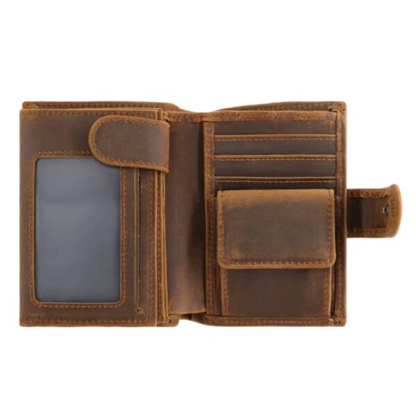 Portefeuille en cuir marron – Compact, élégant et pratique – Image 2
