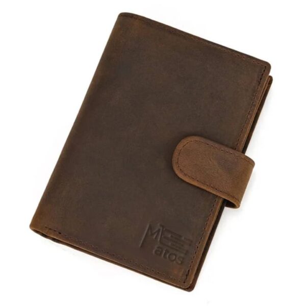 Portefeuille en cuir marron – Compact, élégant et pratique