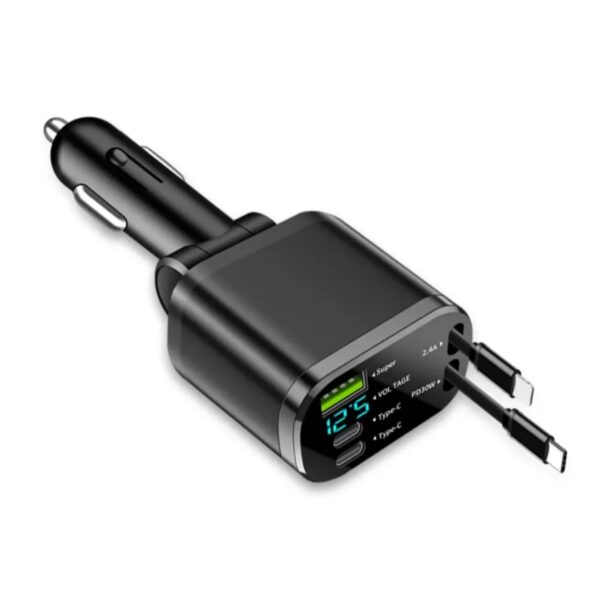 Chargeur Voiture 5 en 1 M4 – USB/Type-C – Affichage LED – Image 2